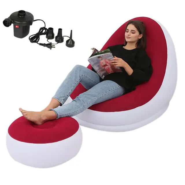 Inflatable Lounger & Footstool Set - Comfort Anywhere, Anytime