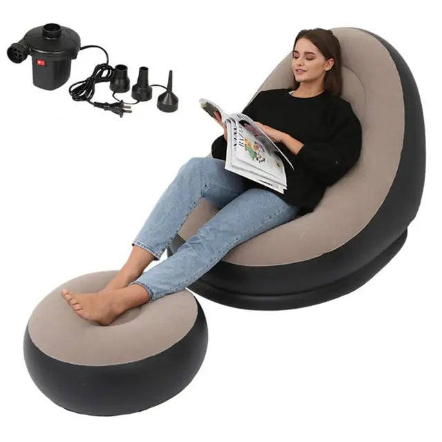 Inflatable Lounger & Footstool Set - Comfort Anywhere, Anytime
