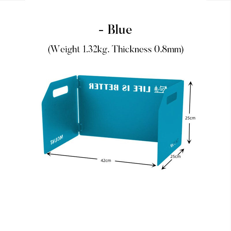 Folding Camping Stove Wind Shield – Portable Aluminum Enclosure for Cassette & Gas Stoves, Outdoor Cooking Wind Protection