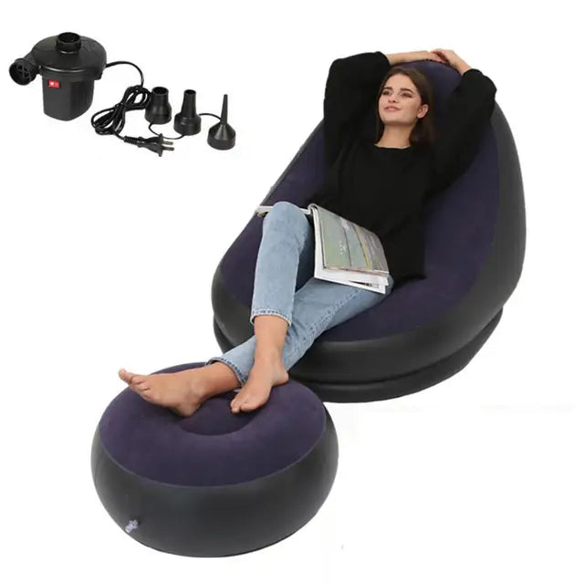 Inflatable Lounger & Footstool Set - Comfort Anywhere, Anytime