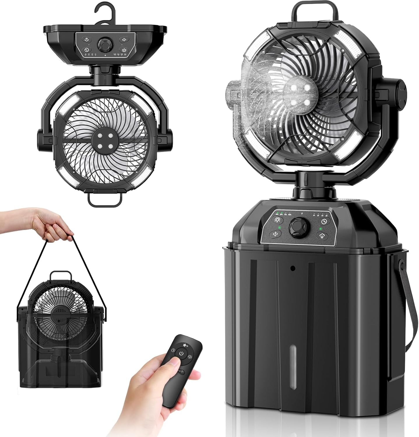 1.6GAL Bucket Portable Misting Fans for Outdoors Patios,20000Ma