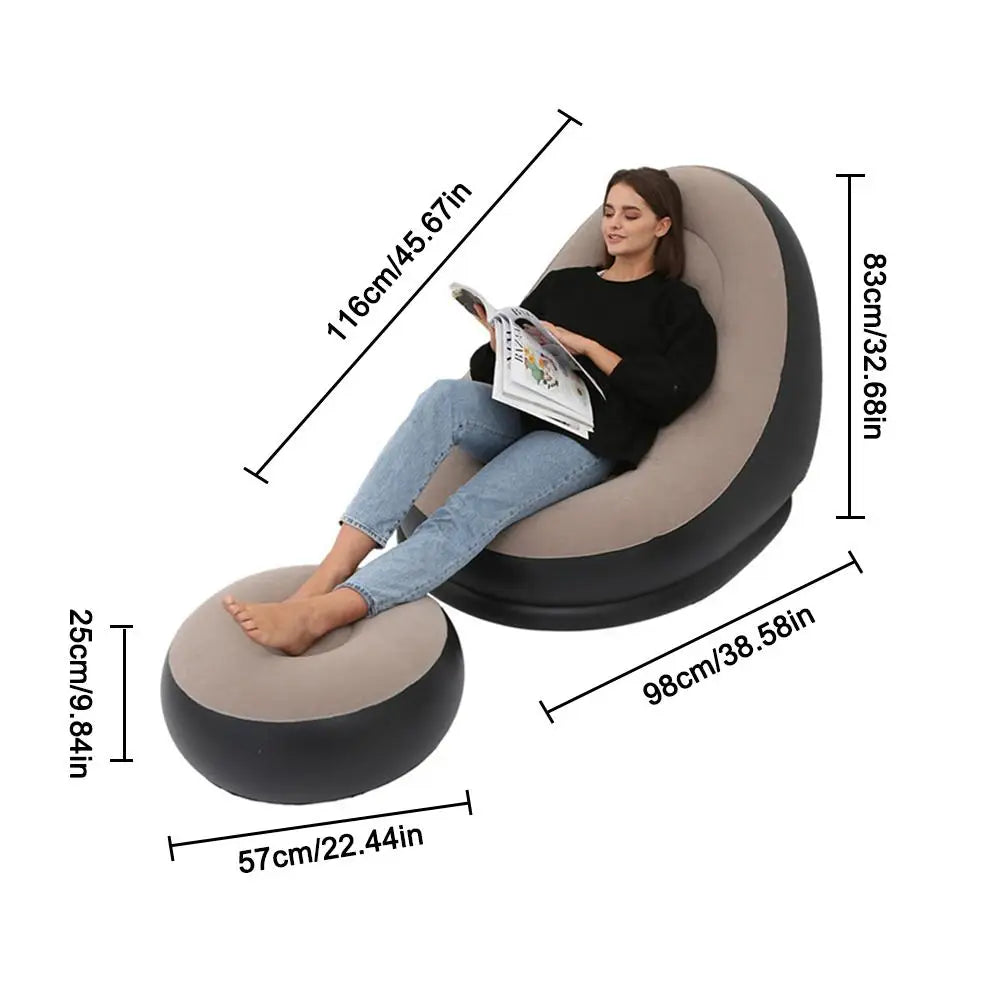 Inflatable Lounger & Footstool Set - Comfort Anywhere, Anytime