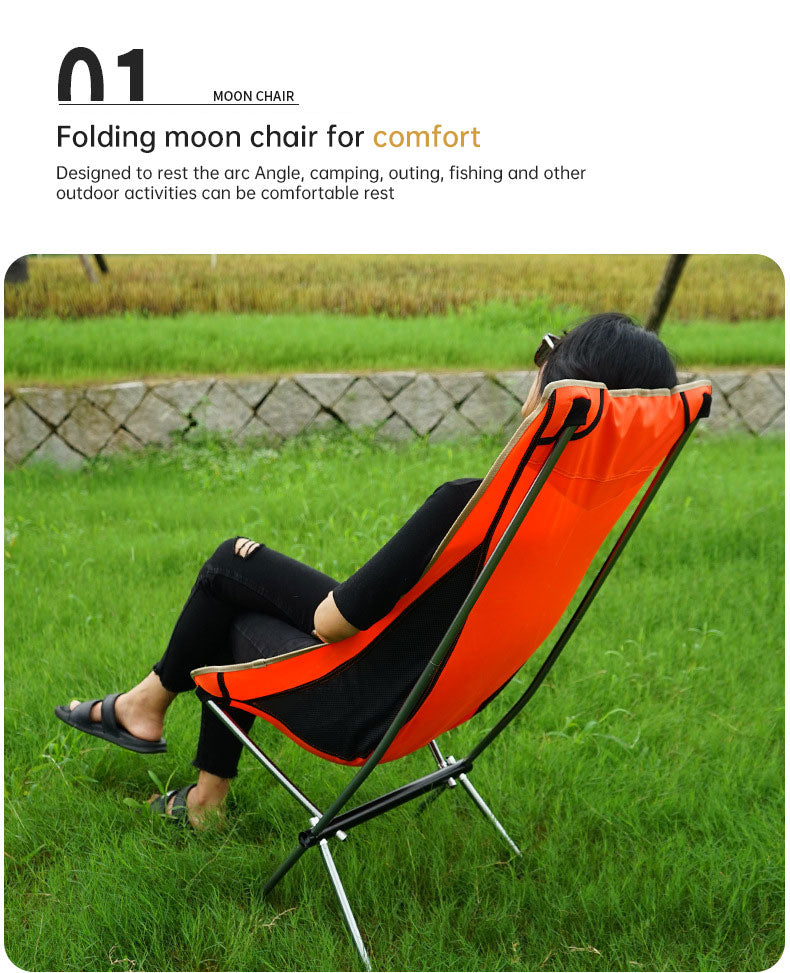 Super compact and light folding full-size moon chair