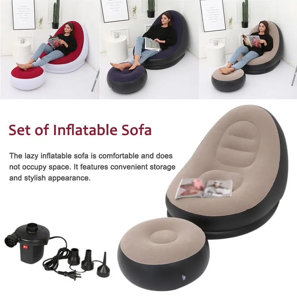 Inflatable Lounger & Footstool Set - Comfort Anywhere, Anytime