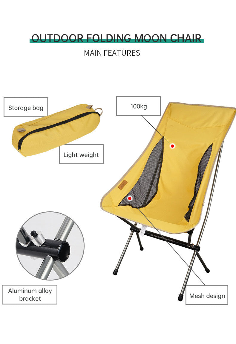 Super compact and light folding full-size moon chair