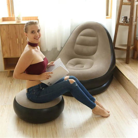Inflatable Lounger & Footstool Set - Comfort Anywhere, Anytime